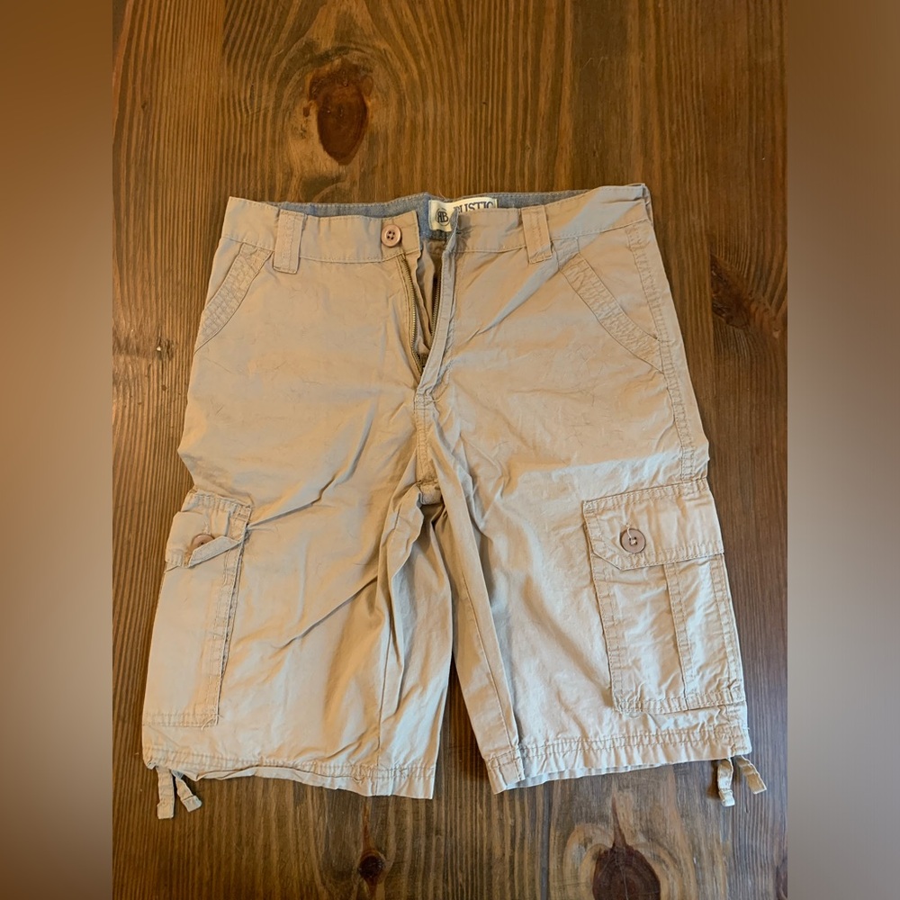 Rustic Blue Boys Khaki Cargo Shorts 14